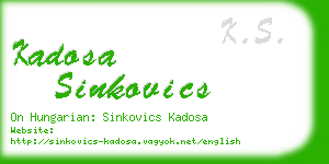 kadosa sinkovics business card